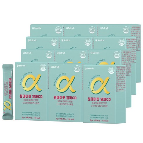 솔리치 원데이핏 알파CD 알파시클로덱스트린 난소화성말토덱스트린, 42g, 12개