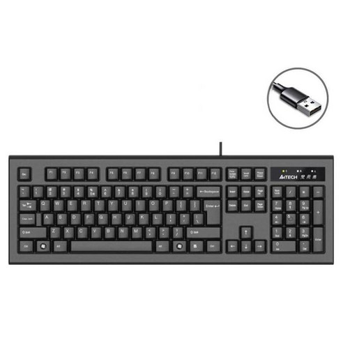에이포테크 KR-85 104키 유선 키보드, 제조사축, USB 인터페이스, 블랙