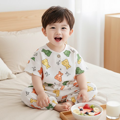 몽실이 거즈면 7부 상하복세트