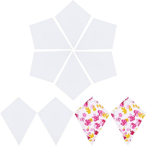 200개 종이 퀼팅 도안 영어식 종이 조각 기법 DIY 패치워크 재봉 공예 사다리꼴 모양 흰색 70x50x0.1mm - 뜨개질 도구