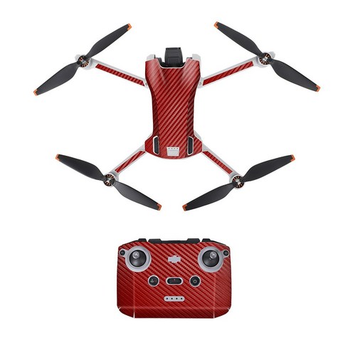 DJI 미니3 프로 전용 드론 스킨 필름 N1 RC 조종기 기체 보호 데칼 카본 패턴 방수 스티커, 1개, (미니3) 스킨카본레드(N1)