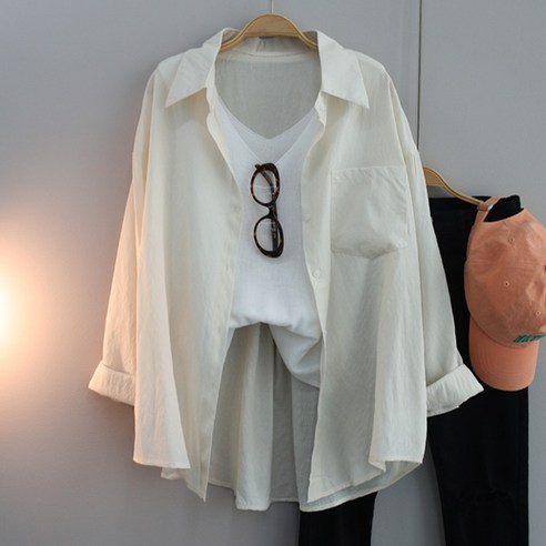 달콩 여성 여름셔츠 플레인시스루썸머셔츠