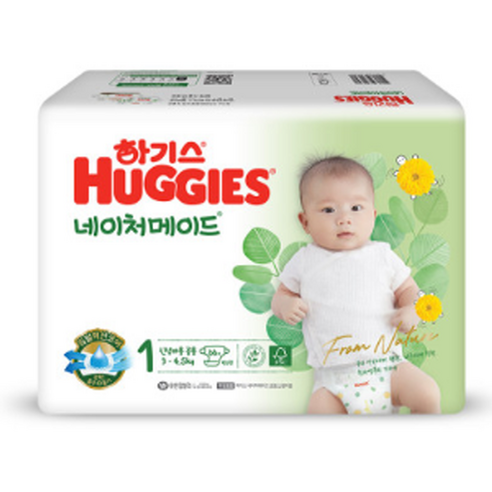 하기스 NEW 네이처메이드 밴드형 기저귀 아동공용, 1단계, 198매