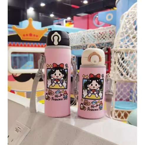 뚱보 350/400/500 보냉온 텀블러 생수 물병 파우치 가방, 백설공주, 1개