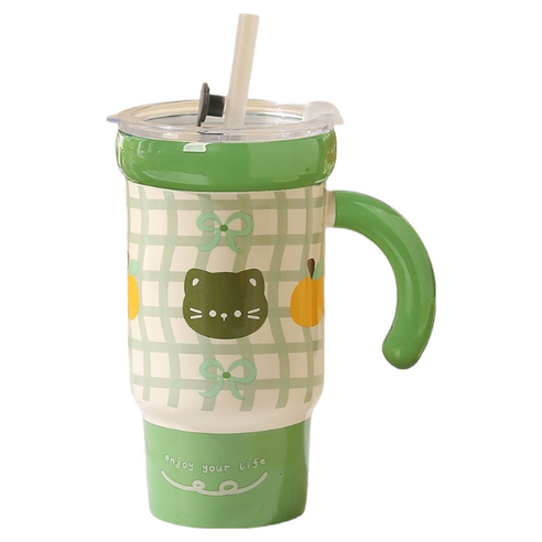 StarR 애니멀 세라믹 콜드컵, 그린, 1개, 550ml