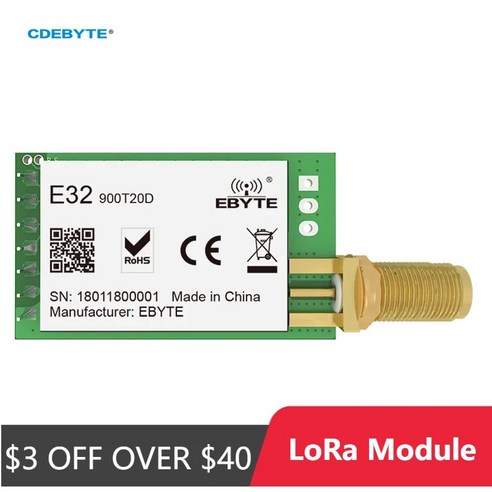 Ebyte E32 900T20D 무선 트랜시버 모듈 UART 송신기 및 리시버 V8 LoRa 868MHz 915MHz IoT ...
