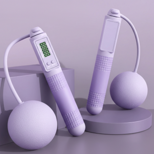 루베리코 스마트 2in1 카운터 멀티 줄없는 줄넘기, 1개, 퍼플 1개, 퍼플