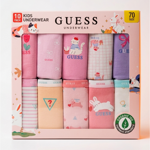 게스 GUESS 아동 언더웨어 여아 팬티 10매