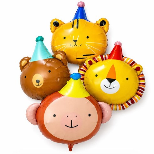 귀여운 동물풍선 4종세트 호일풍선 생일파티용품 어린이날 이벤트 대형풍선 1세트, 4개