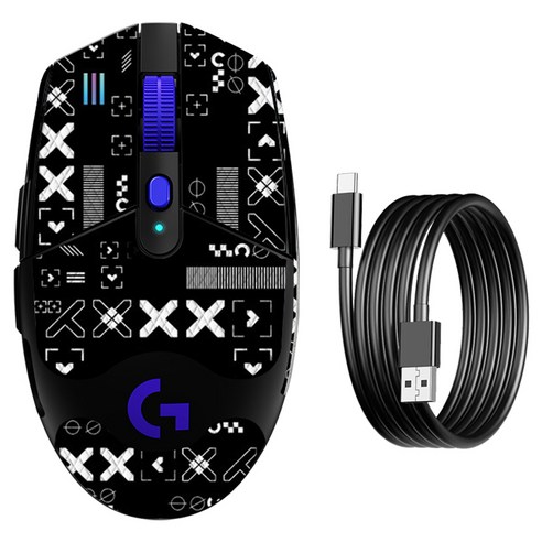 로지텍 G304 X 라이트 스피드 듀얼 모드 무선 게이밍 마우스, 블랙 프린티드