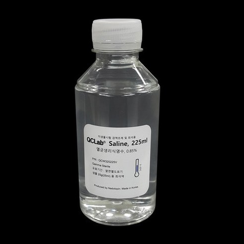 멸균생리식염수(보틀형 225ml)(5개입)-과학실험용, 1개