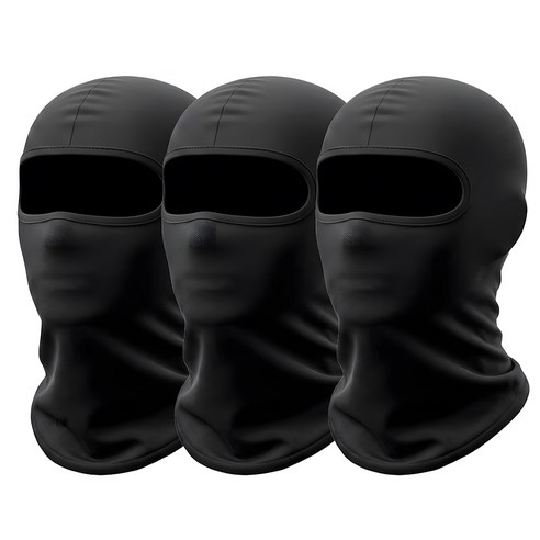 3set 여름 자외선차단 입체 쿨 바라클라바 자전거 오토바이 발라클라바, 블랙, 3개