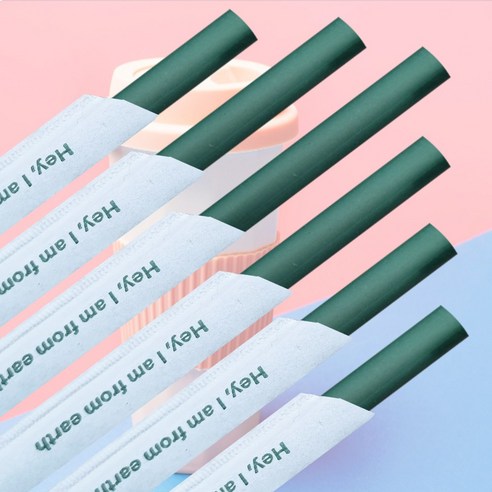 벤티 옥수수 빨대 25cm PLA 식물성 원료로 만든 롱 빨대 긴 텀블러 빨대, 1개, 100개입