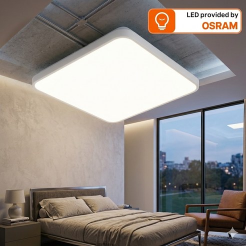 오스람 국산 LED 뉴 심플 방등 조명 플리커프리 60W AS 2년 (설치설명서 포함 ), 화이트 화이트