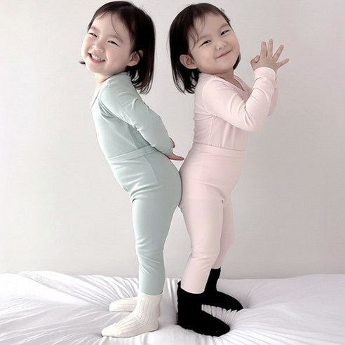 아이스토리키즈 국내제작보온 발열내의 기모내복세트 유아 아동 실내복