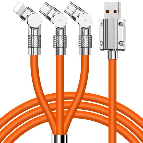 맥스턴 180도 회전 120W 3in1 고속충전 멀티단자 케이블