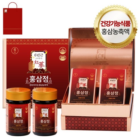 홍삼정 프리미엄 홍삼농축액 건강기능식품 5대 기능성 + 쇼핑백