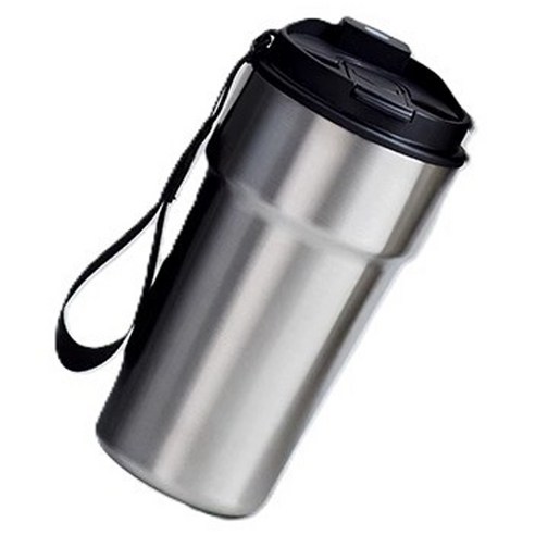 올레이크스 더블 드링크 316 스테인리스 보온병, 1개, 500ml, 록 블랙