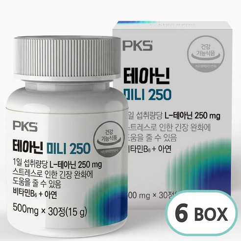 PKS 테아닌 미니 250 스트레스 케어, 6개, 30정