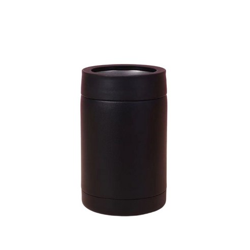 윈스튜디오 보온 보냉 캔쿨러 캔홀더 스테인리스 맥주 소주, 블랙, 1개, 355ml