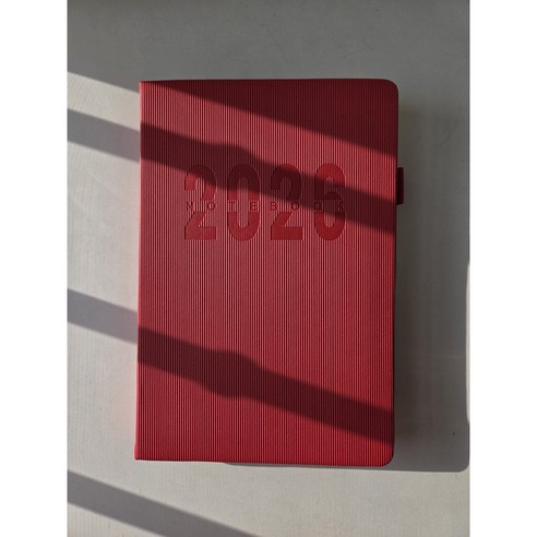 DOA양지 2026년 날짜형 노트 플래너 A5 다이어리 업무용 수첩 일기장 만년다이어리 노트, 빨간색 줄무늬, 1개