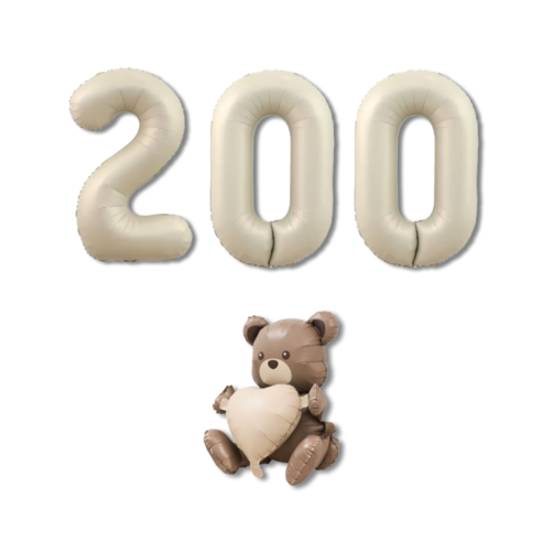 베르트폴 200일 파티 기념일 대형 풍선세트, 1세트, 크림