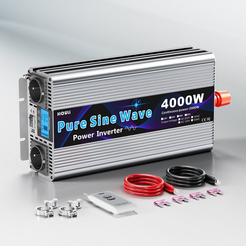 HOULI 순수정현파 220V 인버터 3000W~7000W 정격 1500W~3500W 12V 24V 차량 캠핑용, 1개, 4000W-12V