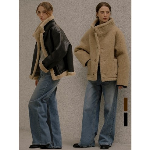 노운베러 리버시블 탭 버튼 셰어링 자켓