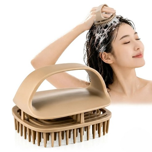 젯바이브 두피 헤어 샴푸 브러쉬, 1개, 브라운