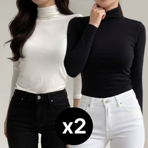 셀리나에스 1+1 국내제작 부드러운 스판 이너 목폴라