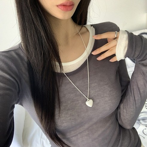 레이어드/기본템/8col 러빈 여리핏 긴팔 시스루 무지 티셔츠