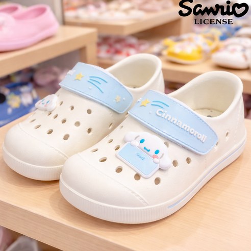 산리오 KOREA 정품 시나모롤 신고 벗기 편한 바로인 초등 학생 실내화 유아 이름표 여아 1학년