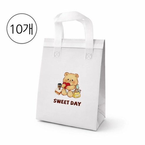 mineeo 일회용 은박 소형 피크닉 화이트 보냉백 10매입, 10개, 흰색