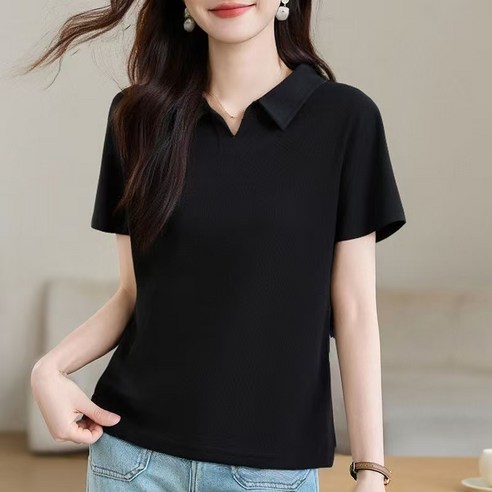 루미빈 여성 루즈핏 순면 반팔 폴로티 데일리 이너티