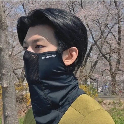 타이탄워크 에어로쿨가드 러닝 마스크 자외선차단 마스크 얼굴 햇빛가리개 이미지 3