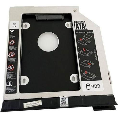 DYtech 2차 HDD SSD 하드 드라이브 광학 베이 캐디 프레임 트레이 델 래티튜드 E6320 E6420 E6520 ...