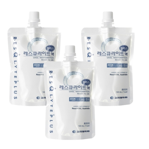 [건강기원] 레스큐라이트 플러스액 3포 수분 보충 전해질 미네랄 충전, 100ml