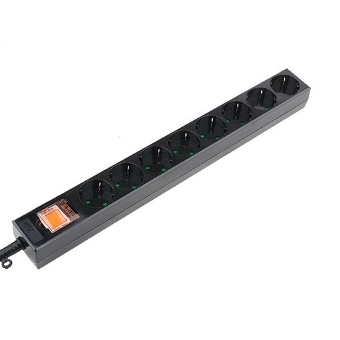 동양 메인 스위치 보호커버 멀티탭 8구 DYM-G8C-SC-BLACK, 1.5m, 블랙, 1개