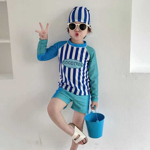 어린이 여름 마린 레쉬가드