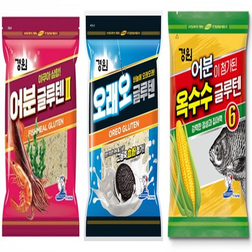 경원 민물떡밥 3종세트 ( 어분옥수수글루텐 +오래오 + 어분글루텐2 ) 아쿠아 삼합떡밥, 850g, 1세트