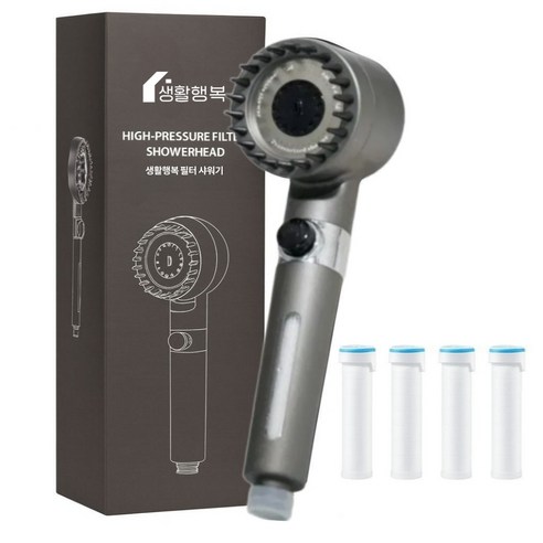 생활행복 고압 수압상승 필터 샤워기 헤드, 샤워기헤드, 1개