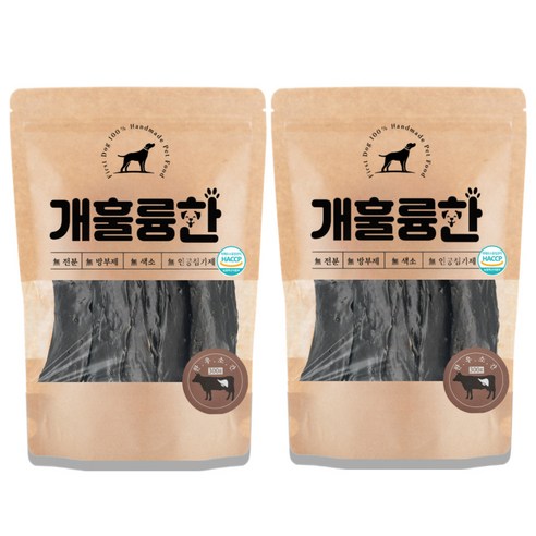 퍼스트독 100%국내산 수제강아지간식 대용량 애견육포 개훌륭한, 2개, 300g, 한우소간