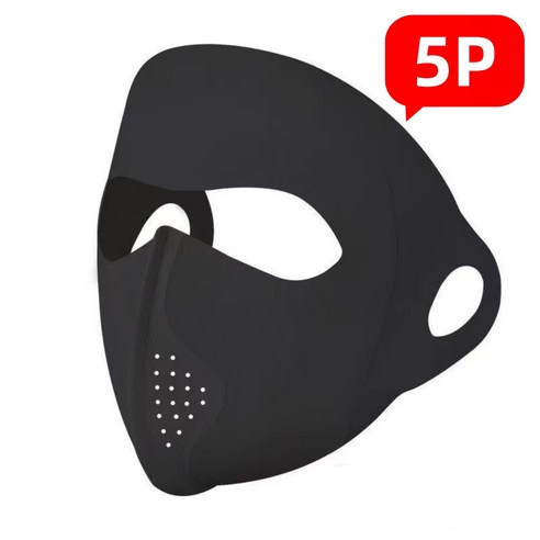 하임하이 5P 풀페이스 자외선차단 쿨링 마스크 여성 여름 골프 등산 라이딩, 5개, 블랙
