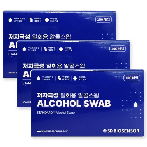 SD 스탠다드 알콜스왑 저자극성 일회용, 3개