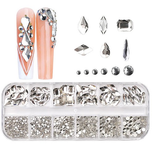 더로만 젤네일 아트 큐빅 풀스와 믹스 스톤