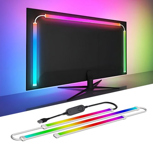 SASAKO 스마트 엠비박스 데스크탑 인테리어 반응형 AI지능 모니터 간접조명 RGB 컬러 변환 화면 색상 동기화 홈오피스 분위기 조성 게이머 추천, 새로운 AI-화면 조명 동기화