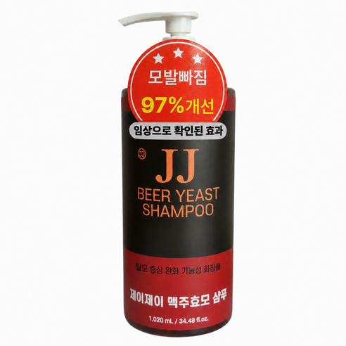 제이제이 맥주효모 샴푸 탈모증상완화 기능성, 1개, 1.02L