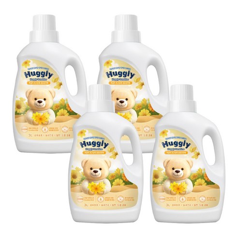허글리 초고농축 섬유유연제 허글리선샤인, 4개, 3L