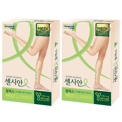 동국제약 센시안 릴렉스 메디슬리머 종아리 압박스타킹 밴드, 종아리/무릎형, 2개