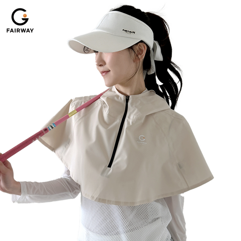 Fairway 골프우비 레인후드 남녀공용, 1개, 샌드베이지